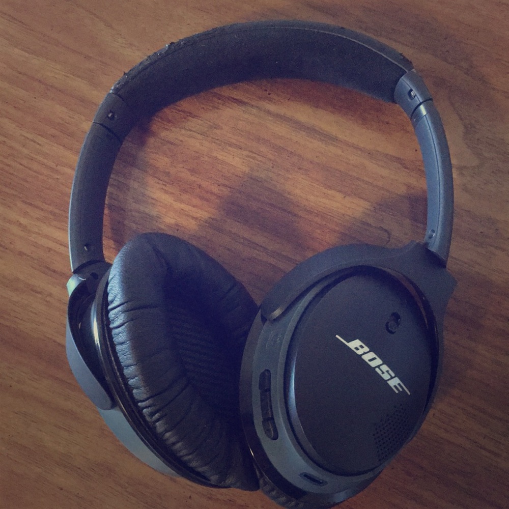 Bluetooth wireless black headphones.